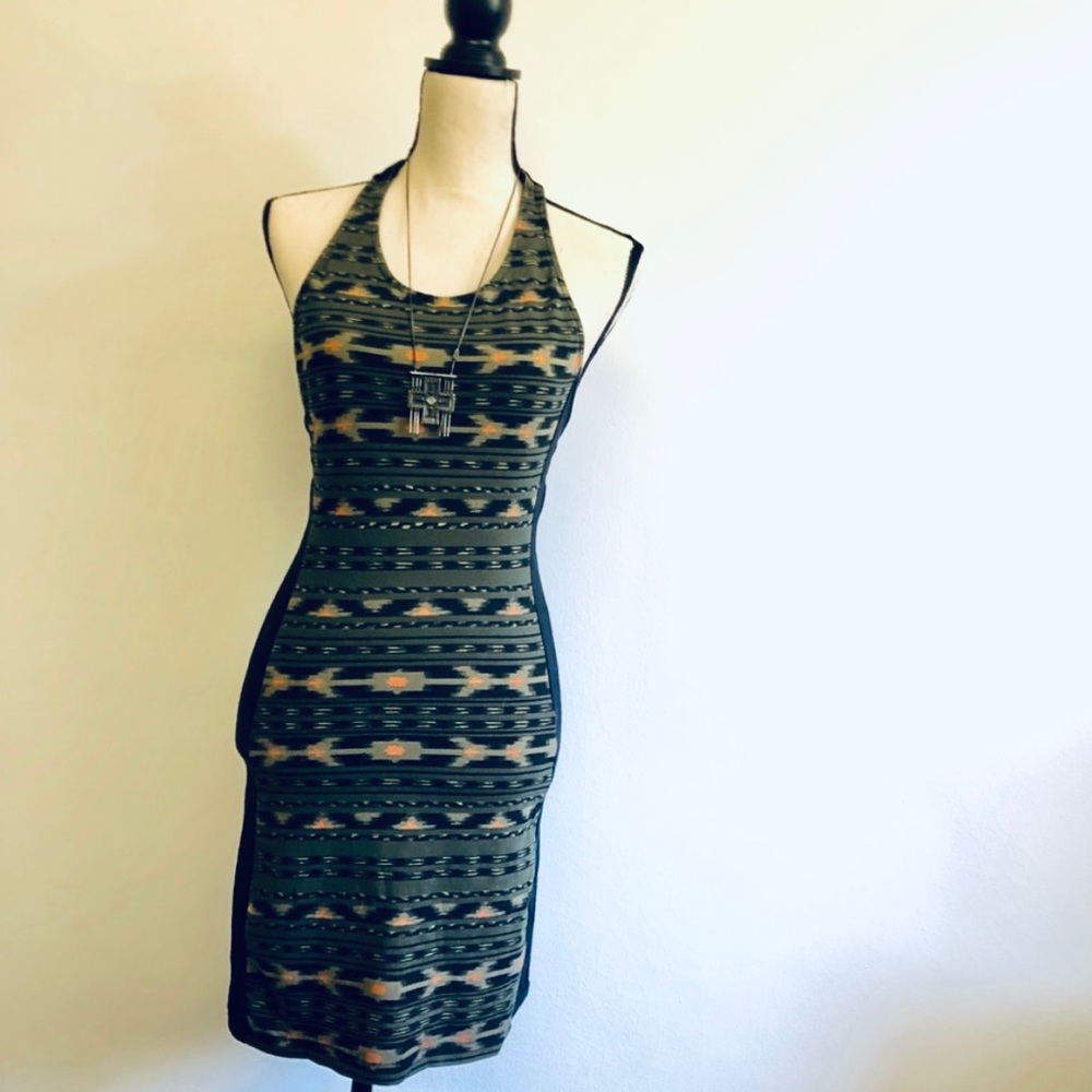 Obey Propaganda Geometric T-Back Bodycon Tank Dress Medium
